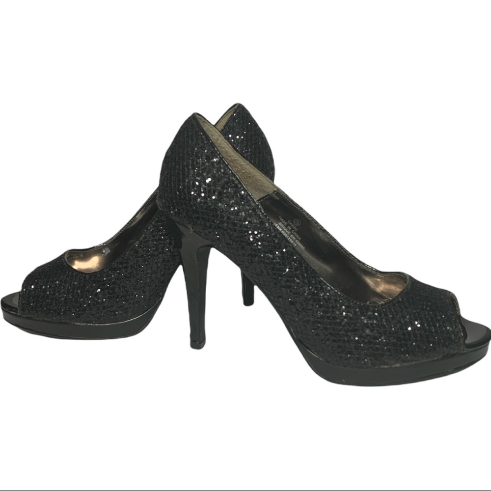 George Black Sparkly Stiletto Shoes